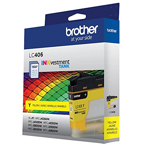 Brother Genuine LC406Y Standard Yield Yellow INKvestment Tank Ink Cartridge