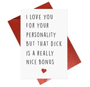 naughty anniversary cards,rude funny birthday valentine’s day card for boyfriend husband him fiance mens