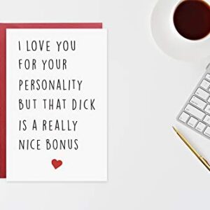 Naughty Anniversary Cards,Rude Funny Birthday Valentine's Day Card for Boyfriend Husband Him Fiance Mens