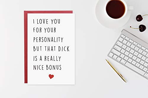 Naughty Anniversary Cards,Rude Funny Birthday Valentine's Day Card for Boyfriend Husband Him Fiance Mens