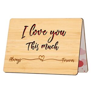 valentines day cards, anniversary card for wife husband, i love you this much wood valentines day cards, handmade love cards valentine card valentines day gifts for him her