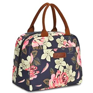 lokass lunch bag women insulated lunch box water-resistant lunch tote thermal lunch cooler soft liner lunch bags for girls lady adults work/college/picnic/beach/fishing (peony)