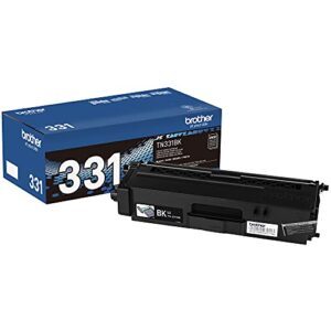 brother genuine standard yield toner cartridge, tn331bk, replacement black toner, page yield up to 2,500 pages, amazon dash replenishment cartridge, tn331
