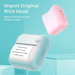 Mini Pocket Photo Printer Portable Thermal Printing Machine 203dpi Wireless BT Connection for Picture Lable DIY Handcraft List Meno Notes Journal Receipt Paper Instant Printer Sticker with 6 Roll