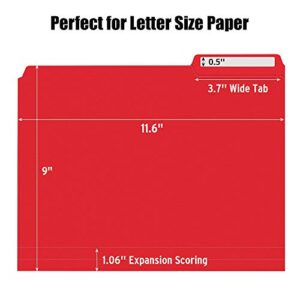 36 Pack Plastic File Folders Colored with Sticky Labels, Sooez Heavy Duty Letter Size Colored File Folders with Erasable 1/3-Cut Tab, Stronger Than Manila File Folder, Perfect for File Organization