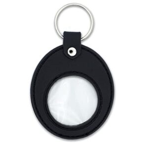 aa coin holder keychain | displays both sides of sobriety chips, medallions, recovery coins, and tokens | also fits apple airtag | waterproof scratchproof soft silicone key ring (black)