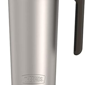 ALTA SERIES BY THERMOS Stainless Steel Mug 18 Ounce, Matte Steel/Espresso Black