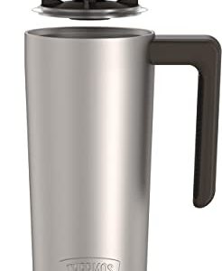 ALTA SERIES BY THERMOS Stainless Steel Mug 18 Ounce, Matte Steel/Espresso Black