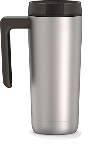 ALTA SERIES BY THERMOS Stainless Steel Mug 18 Ounce, Matte Steel/Espresso Black