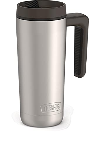 ALTA SERIES BY THERMOS Stainless Steel Mug 18 Ounce, Matte Steel/Espresso Black