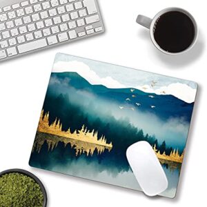 Mountains Mouse Pad, Landscape Mouse Pad, Mouse Mat Square Waterproof Mouse Pad Non Slip Rubber Base MousePads for Office Laptop, 9.5"x7.9"x0.12" Inch