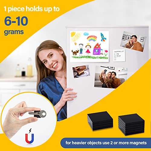 110Pcs Square Magnets Magnetic Tape Strip - Sukh Magnet Sheets Magnets with Adhesive Backing Magnet on One Side Self Adhesive on The Other Side for Fridge Organisation,Art Project,Classroom