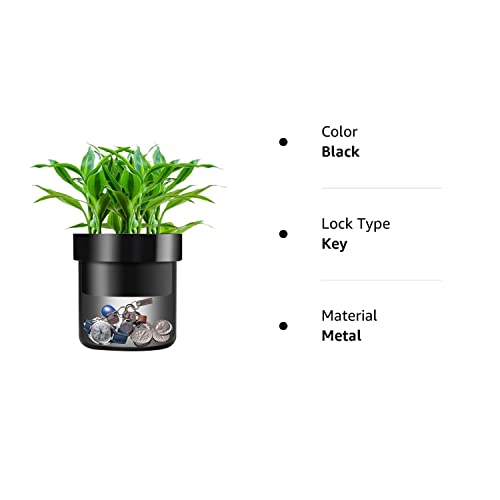 Younion Flower Pot Diversion Safe with Key Lock, Secret Hidden Safe Lock Box, Perfect for Hiding The Valuables Inside Flower Pot’s False Bottom, Plants Not Include