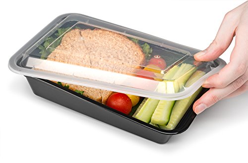 Ez Prepa [15 Pack] 28oz Single Compartment Meal Prep Containers with Lids - Food Storage Containers Bento Box, Lunch Containers, Microwavable, Freezer, and Dishwasher Safe, Food Containers