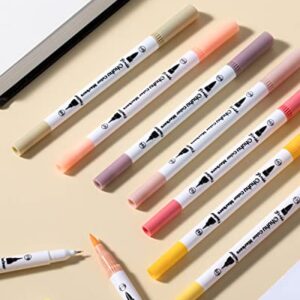 Ohuhu Skin Tone Markers 36-colors: Dual Tip Brush and Fineliner Markers for Adult Coloring Water Based Art Skintone Marker Pens Set for Portrait Drawing Lettering Writing Calligraphy Journaling