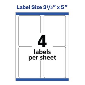 Avery Shipping Address Labels, Laser Printers, 400 Labels, 3-1/2 x 5, Permanent Adhesive, TrueBlock (5168)