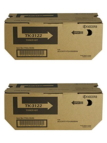 Kyocera TK-3122 (TK3122) Black Toner Cartridge 2-Pack for ECOSYS M3550idn, M3560idn, FS-4200DN