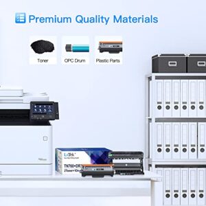 LxTek Compatible Toner Cartridge & Drum Unit Replacements for Brother TN760 TN-760 DR730 DR-730 to use with HL-L2350DW HL-L2395DW HL-L2370DWXL Printer (2 Toner Cartridges, 1 Drum Unit, 3 Pack)