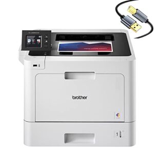 brother hl-l8360cdw business color laser printer, wireless networking, mobile printing, cloud printing, auto 2-sided printing, 2.7″ color touchscreen, nfc, ethernet, white, tillsiy printer cable