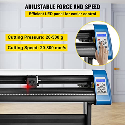 VEVOR Vinyl Cutter 53 Inch Vinyl Cutter Machine Semi-Automatic DIY Vinyl Printer Cutter Machine Manual Positioning Sign Cutting with Floor Stand Signmaster Software