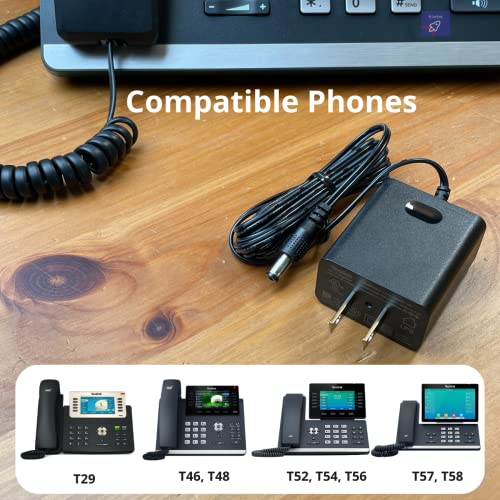 Yealink Power Adapter 5V 2A PS5V2000US - Yealink Power Supply Cord - Yealink Phones - MP56, MP58, T29G, T46S, T46G, T48G, T48S, T52S, T54S, T54W, T56A, T58V, T57W, T58A with GTW Cloth