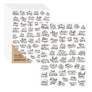 1000 pcs bible verse stickers, clear inspirational pray stickers encouraging scripture decals jesus christian religious faith labels for scrapbooks bottles computer planner diary album kids adults
