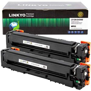 linkyo compatible toner cartridge replacement for canon 045 high capacity 045h (black, 2-pack)