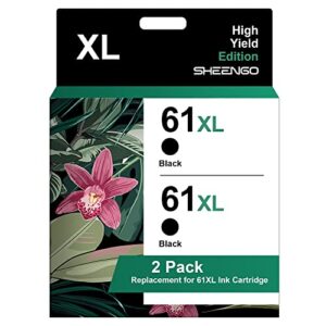 61xl black ink cartridges high yield replacement for hp 61xl ink work with envy 4500 5530, deskjet 2540 1056 1510 1000 1010, officejet 4630 2620 4635 series printer (2 black)