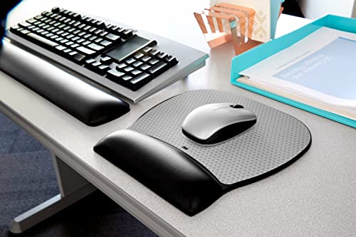 3M Precise Mouse Pad with Gel Wrist Rest, Soothing Gel Comfort with Durable, Easy to Clean Leatherette Cover, Optical Mouse Performance and Battery Saving Design, 9.2" x 8.7", Black (MW310LE)