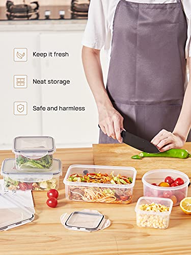 Kootek Food Storage Containers 21 Pack with Lids, Kitchen Airtight Meal Prep Container Reusable Pantry Organization and Storage Plastic Lunch Box Leak Proof Microwavable Dishwasher Safe