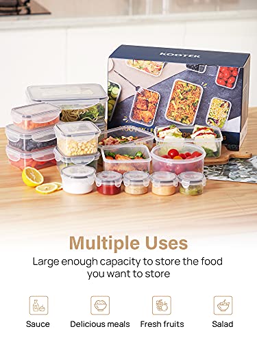 Kootek Food Storage Containers 21 Pack with Lids, Kitchen Airtight Meal Prep Container Reusable Pantry Organization and Storage Plastic Lunch Box Leak Proof Microwavable Dishwasher Safe