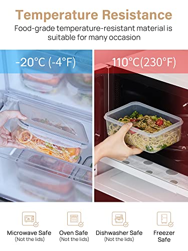 Kootek Food Storage Containers 21 Pack with Lids, Kitchen Airtight Meal Prep Container Reusable Pantry Organization and Storage Plastic Lunch Box Leak Proof Microwavable Dishwasher Safe