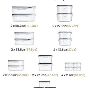 Kootek Food Storage Containers 21 Pack with Lids, Kitchen Airtight Meal Prep Container Reusable Pantry Organization and Storage Plastic Lunch Box Leak Proof Microwavable Dishwasher Safe