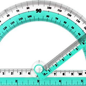 Helix Swing Arm Protractor, 180 Degree, 6 Inch, Assorted Colors (60009)