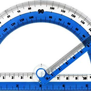 Helix Swing Arm Protractor, 180 Degree, 6 Inch, Assorted Colors (60009)