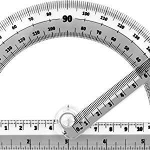 Helix Swing Arm Protractor, 180 Degree, 6 Inch, Assorted Colors (60009)