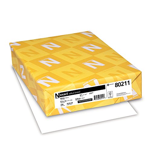 Neenah Exact Vellum Bristol, 8.5" x 11", 67 lb/147 gsm, White, 94 Brightness, 250 Sheets (80211)