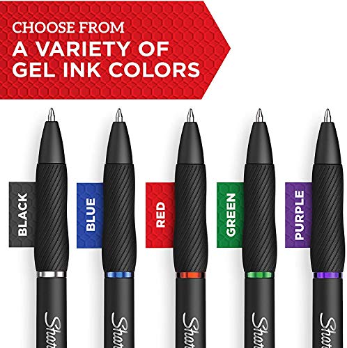 SHARPIE S-Gel, Gel Pens, Medium Point (0.7mm), Black Ink Gel Pen, 12 Count