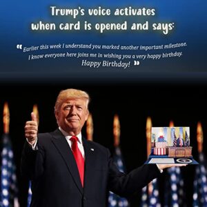 Donald Pop Up Birthday Card with Light & Sound – Funny Birth Day Card for Men and Women, Mom & Dad Card Says Happy Birthday in Trump's REAL Voice, Best Birthday Card for Husband or Wife, Trump Card