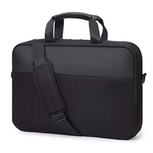 light flight laptop bag, 15.6 inch expandable briefcase for men women,slim laptop bag for computer,water resistant business bag,black