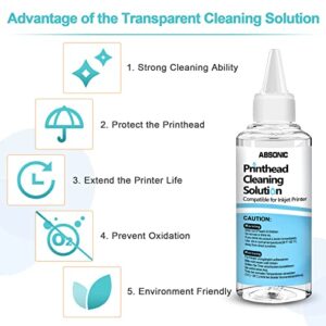 Printhead Cleaning Kit for Epson, Printer Cleaning Kit for HP, Inkjet Printer Head Cleaning Kit for Brother, Printer Cleaner Nozzle Cleaner Solution for Canon, Printers Print Head Cleaning Kit 100mL