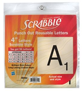 eureka back to school scrabble punch out deco letters classroom decorations, 96 pc, 4” (845153) , scrabble letters , 14-5/8″ w x 9-1/2″ h