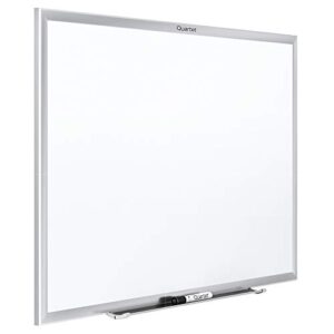quartet magnetic whiteboard, 6′ x 4′ white board, nano-clean, silver aluminum frame (sm537)
