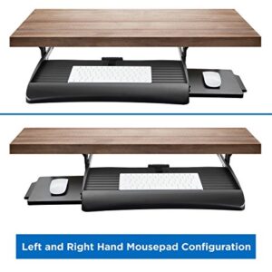 Mount-It! Keyboard Drawer Under Desk with Mouse Platform, Easy-Glide Sliding Under-Counter Computer Keyboard Tray 21 inch Wide