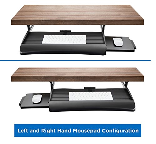 Mount-It! Keyboard Drawer Under Desk with Mouse Platform, Easy-Glide Sliding Under-Counter Computer Keyboard Tray 21 inch Wide