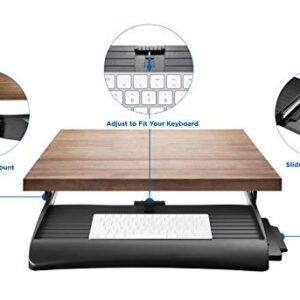 Mount-It! Keyboard Drawer Under Desk with Mouse Platform, Easy-Glide Sliding Under-Counter Computer Keyboard Tray 21 inch Wide