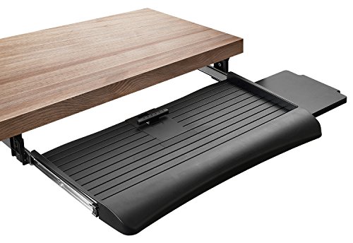 Mount-It! Keyboard Drawer Under Desk with Mouse Platform, Easy-Glide Sliding Under-Counter Computer Keyboard Tray 21 inch Wide