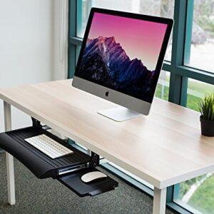 Mount-It! Keyboard Drawer Under Desk with Mouse Platform, Easy-Glide Sliding Under-Counter Computer Keyboard Tray 21 inch Wide