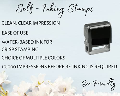 Stampi Custom Address Stamp - 3 Lines Customizable Text with 15 Graphics - Self Inking Rubber or Wood Handle Stamp - Wedding Address Stamp - Modern Return Address Stamp - 7/8 x 2 3/8 (Thomas)