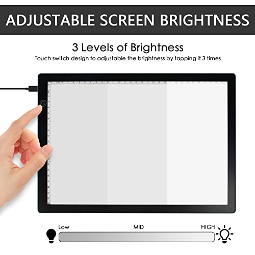 DGODRT Slide Viewer Light Pad Backlight for Viewing and Scanning Photos Slides Negatives Films, Ultra-Thin Light Box Scanner with 3 Adjustable Brightness, USB Powered